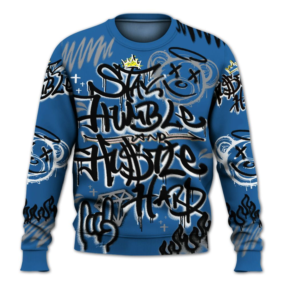 Sweatshirt To Match French Blue 13s - Humble Drip Streetwear Graffity All Over Print