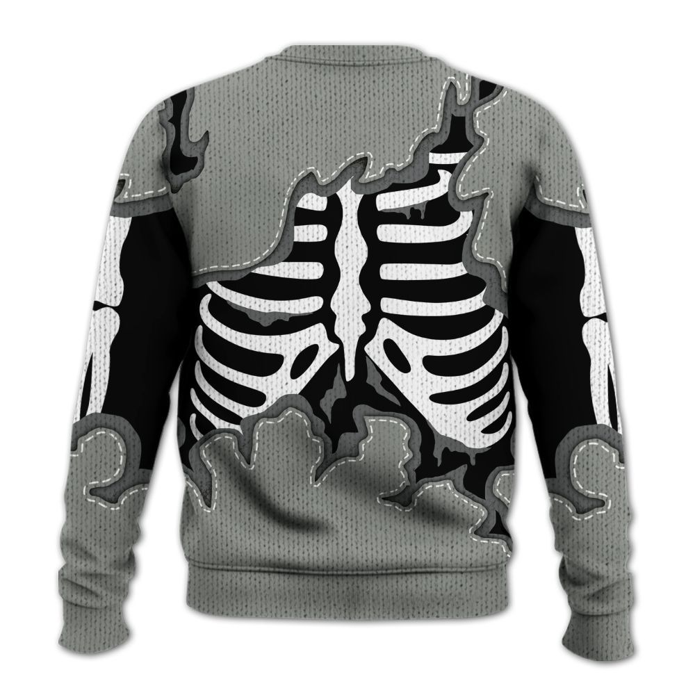 Knitted Sweater To Match Paris Olympics 4s - Skeleton Smiley Face