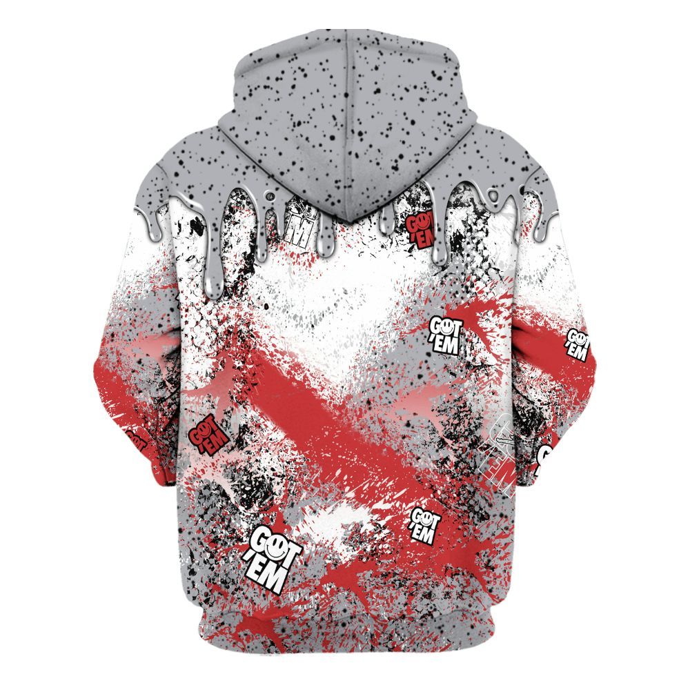 Hoodie To Match White Cement 4s - Dripping 23 Drip All Over Print