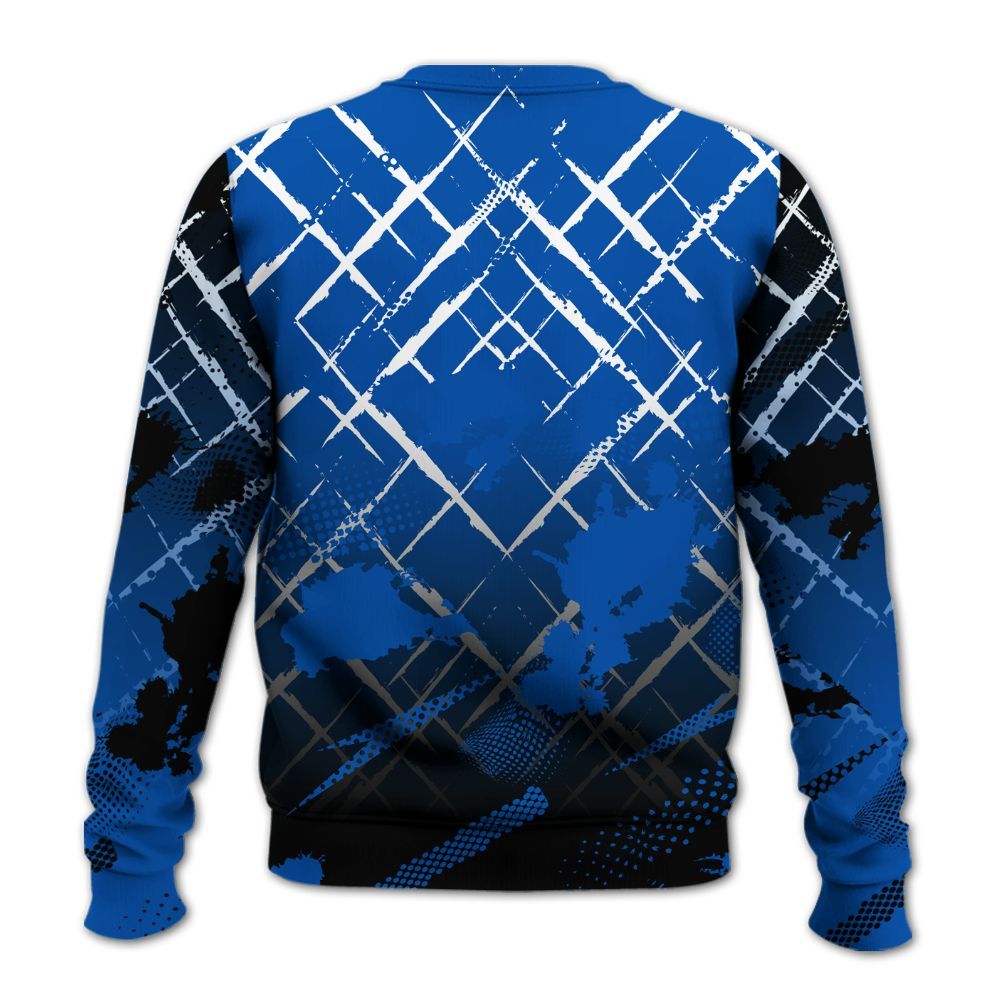 Sweatshirt To Match Racer Blue 5s - Halftone Stand Business Dripping All Over Print