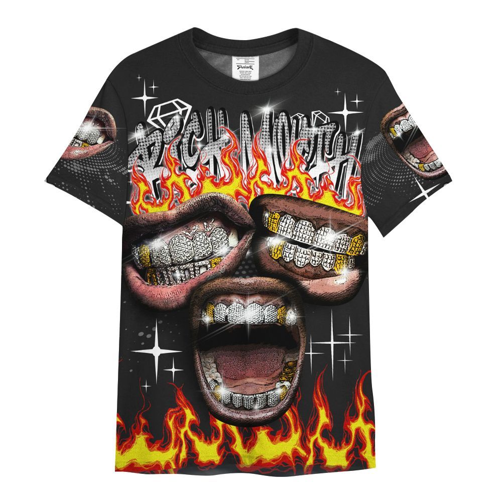 Shirt To Match Black Cat NET 4s - Rich Mouth Fire Rap Retro 90s All Over Print