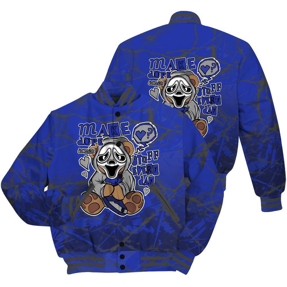 Varsity Jacket To Match Air Max Plus Black Racer Blue Shirt - Make Dopes Bear Profound All Over Print