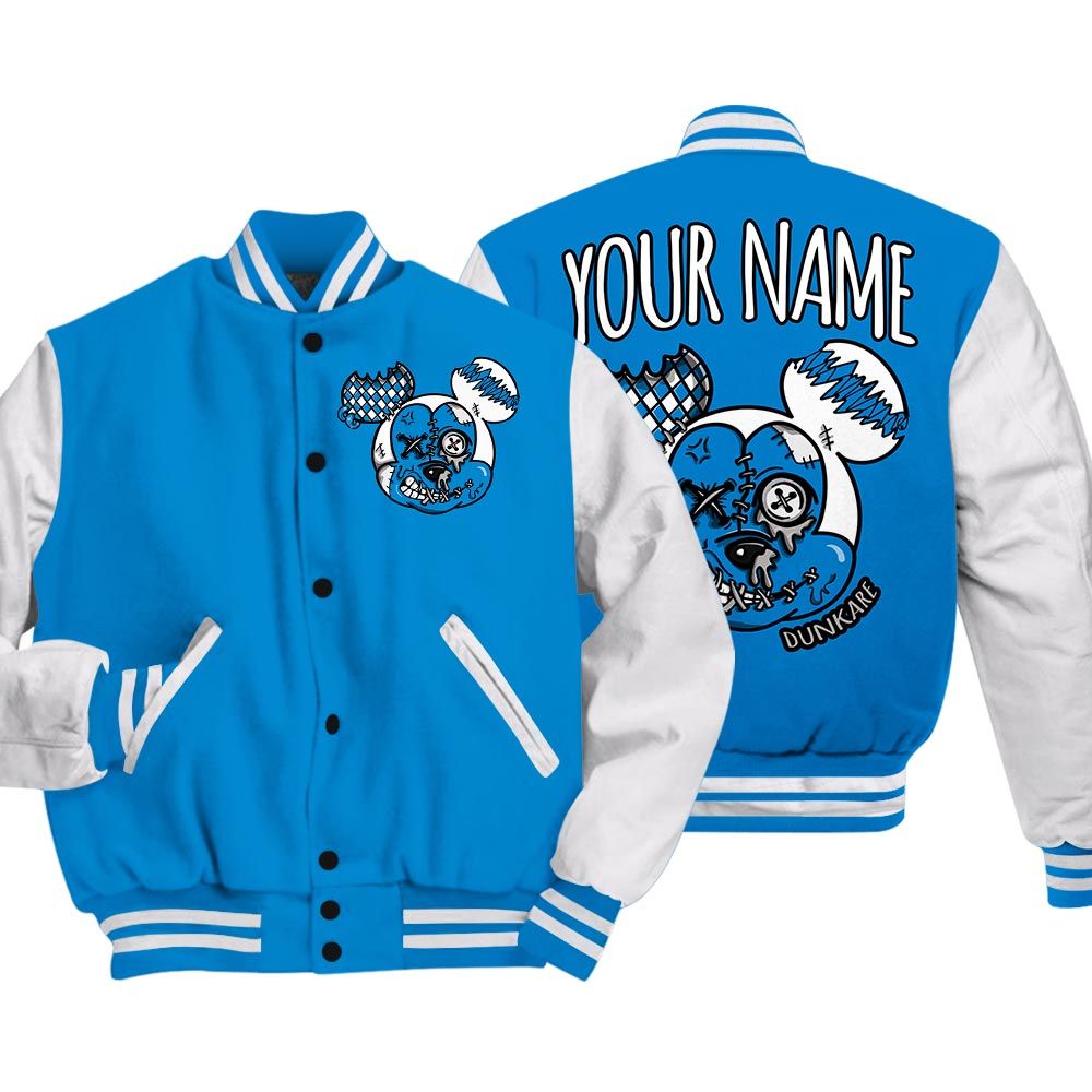 Varsity Jacket To Match Varsity Streetwear Custom Name Kream Drip, Military Blue 4s T-Shirt, Sneaker Military Blue 4s Baseball Varsity Jacket 1604 NCT