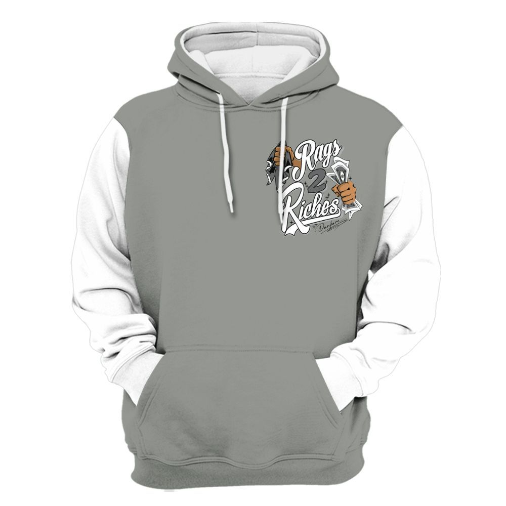 Hoodie To Match Paris Cement Grey 4s Varsity Jacket, Custom Name Rag 2 Riches All Over Print
