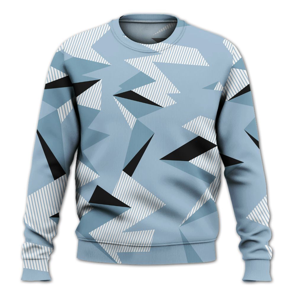 Sweatshirt To Match Mid Ice Blue 1s - Geometric Camouflage Pattern All Over Print