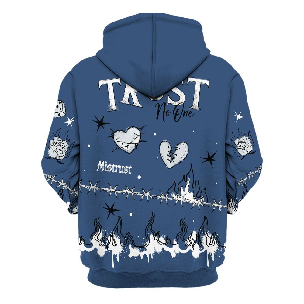 Hoodie To Match Midnight Navy 4s - Trust No One Snake-Bite Doodle Crayon All Over Print