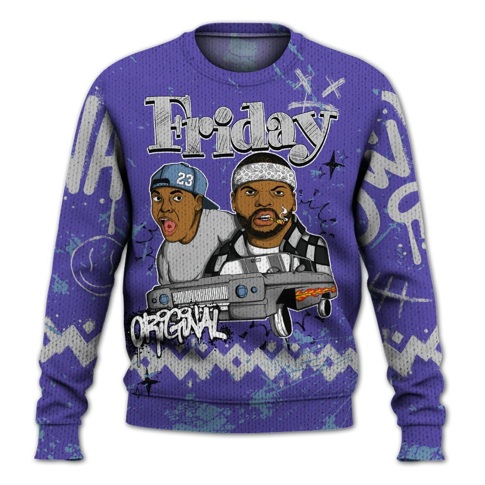 Knitted Sweater To Match Retro Concord 5s - Friday Sneaker Crayon