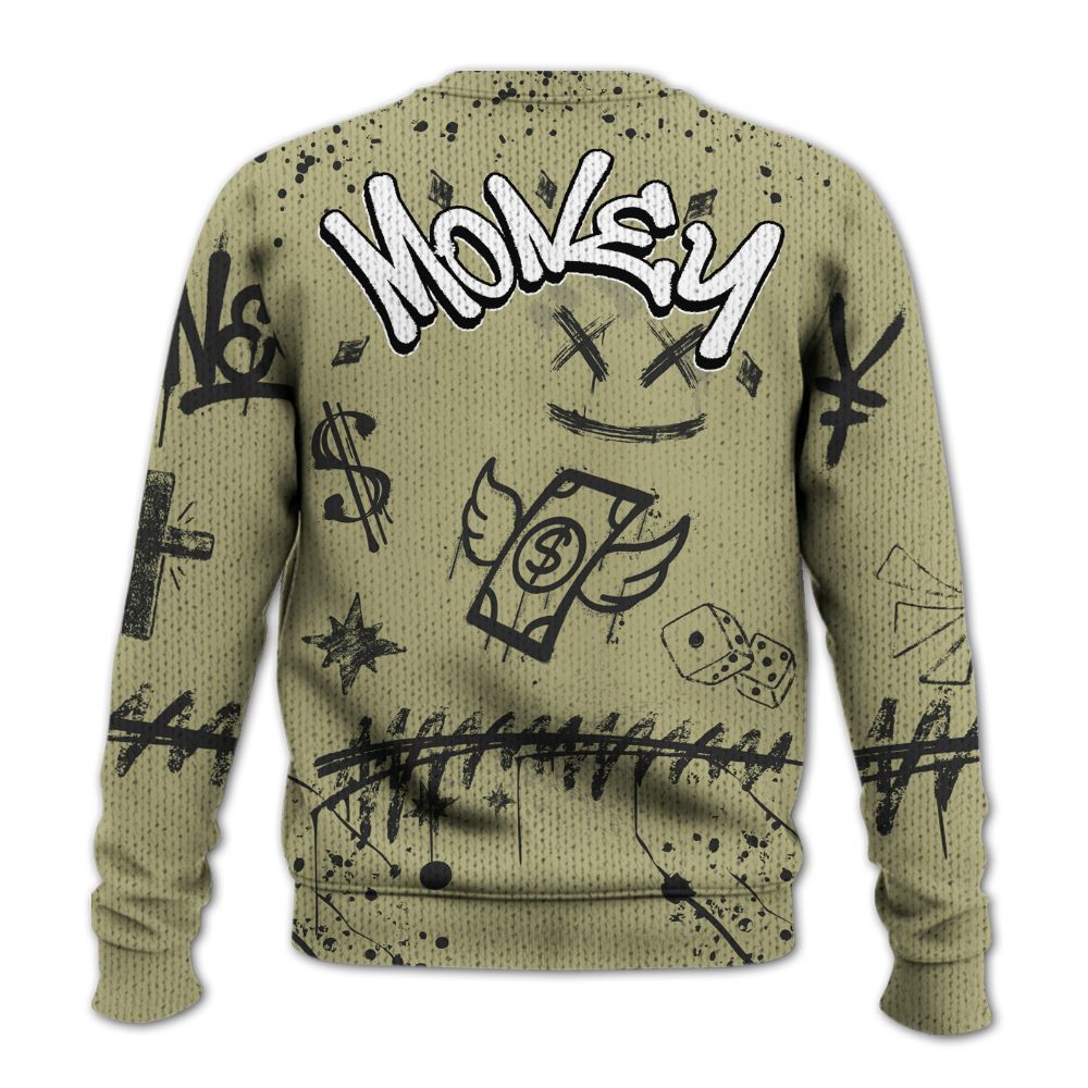 Knitted Sweater To Match Dunk Low Suede Olive Aura - Everybody Paid In Full Crayon