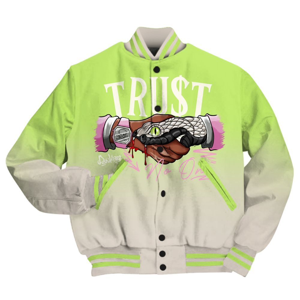 Varsity Jacket To Match Jack Black Night Silver - Trust No One Drip All Over Print