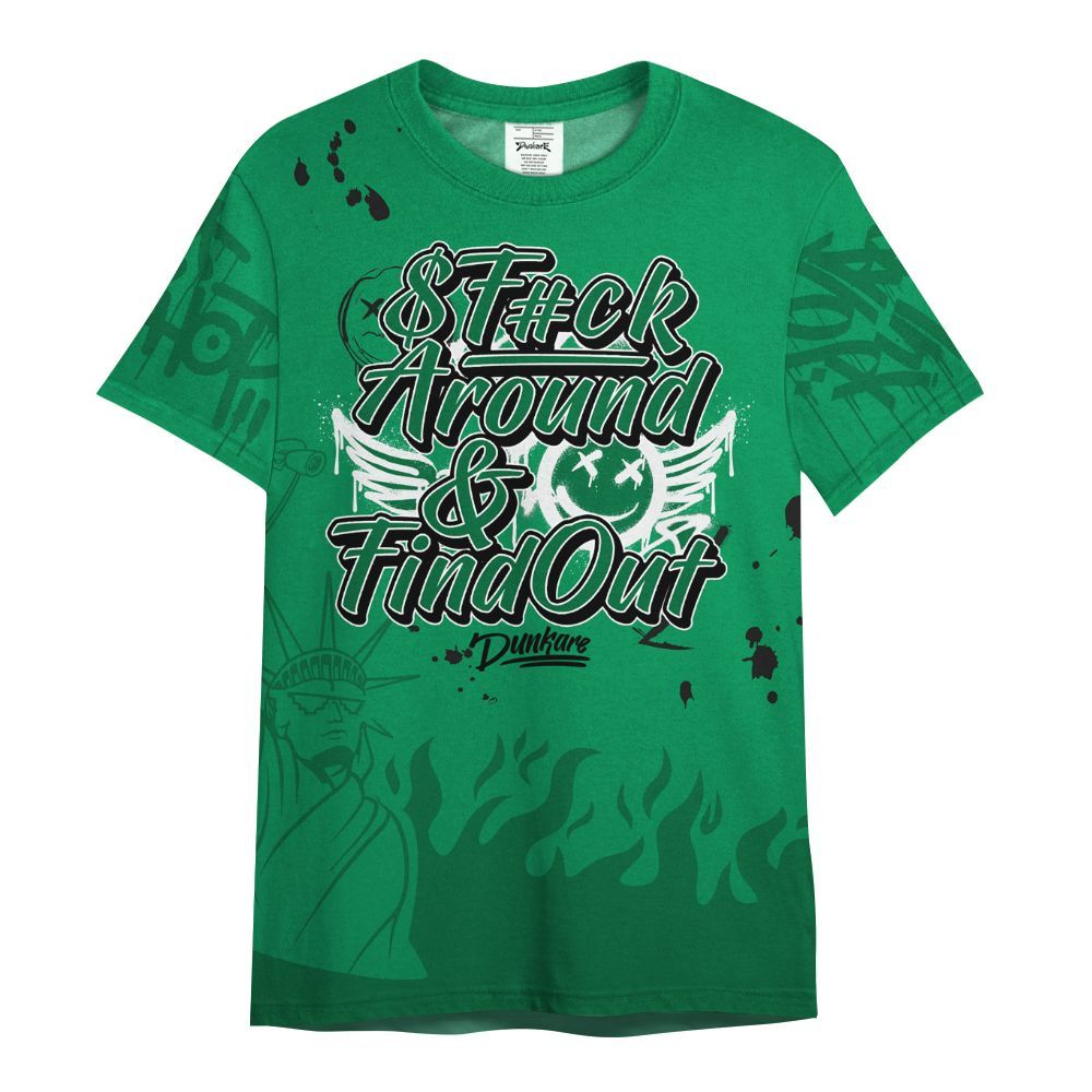 Shirt To Match Mid Lucky Green 1s - Graphic Fck Around Find Out All Over Print