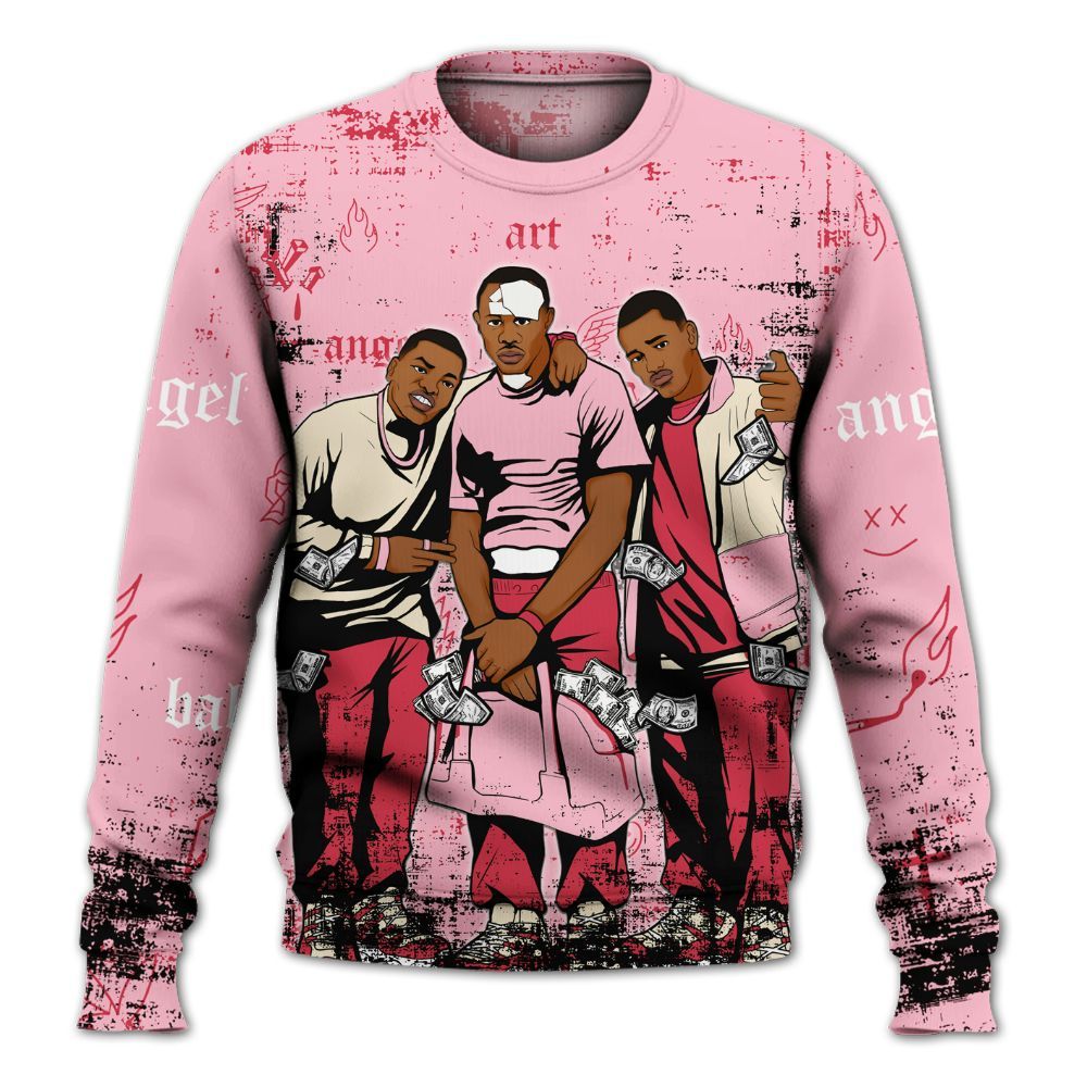 Sweatshirt To Match Low OG Tropical Pink 1s - Paid In Full Money All Over Print