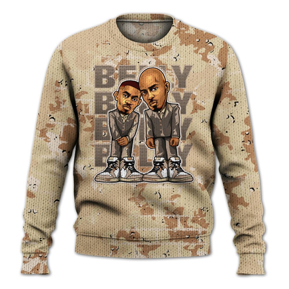 Knitted Sweater To Match Desert Camo 3s - Belly Sneakers Graphic Halloween