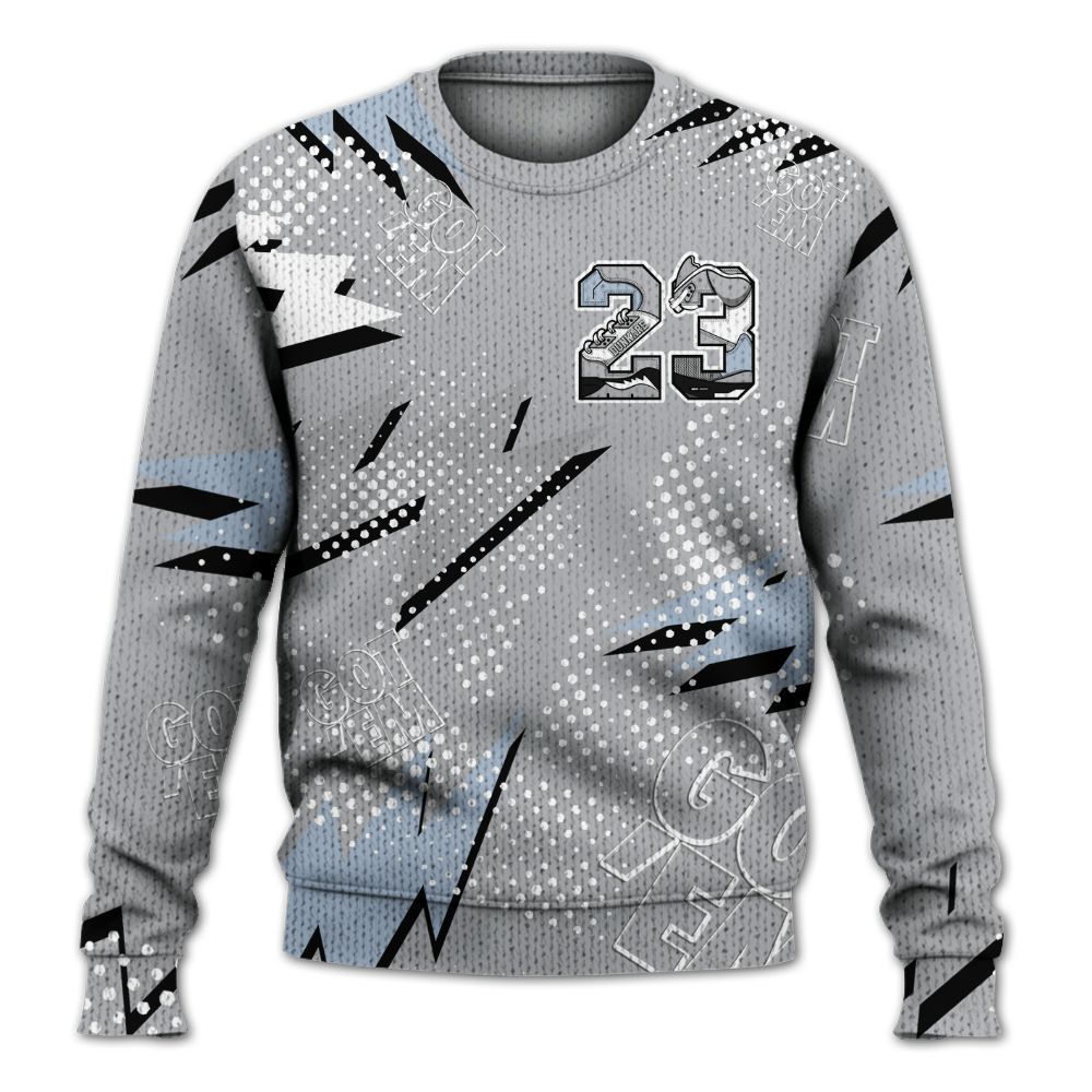 Knitted Sweater To Match Low OG Wolf Grey 1s - Custom Name Number 23 5s