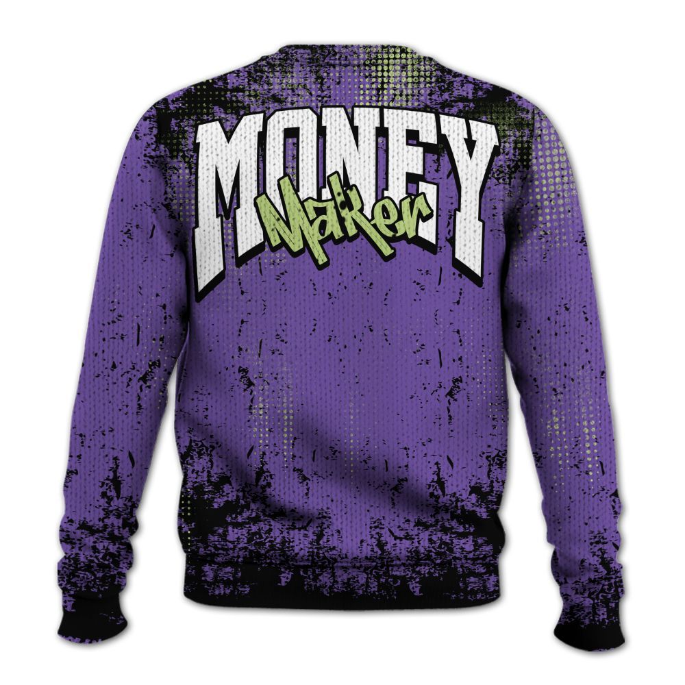Knitted Sweater To Match Canyon Purple 4s - Move In Silence Money Street Retro