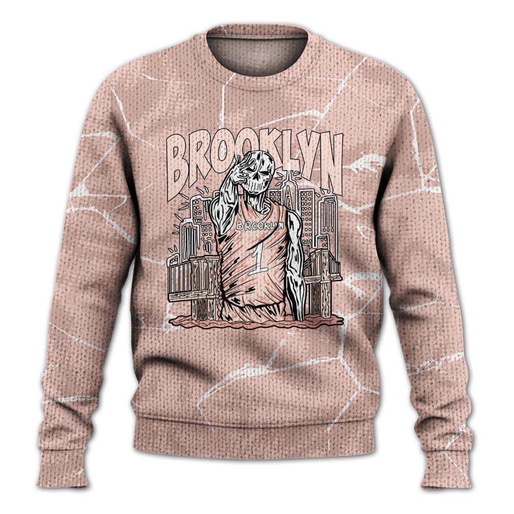 Knitted Sweater To Match Low Legend Pink 11s - Brooklyn's Skeleton Crack