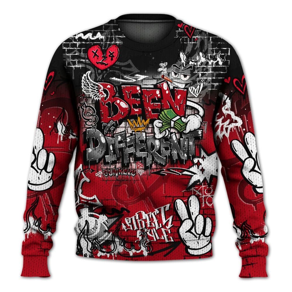 Sweater To Match Bred Velvet 11s - Been Dif2erent Drip Graffiti Graphic