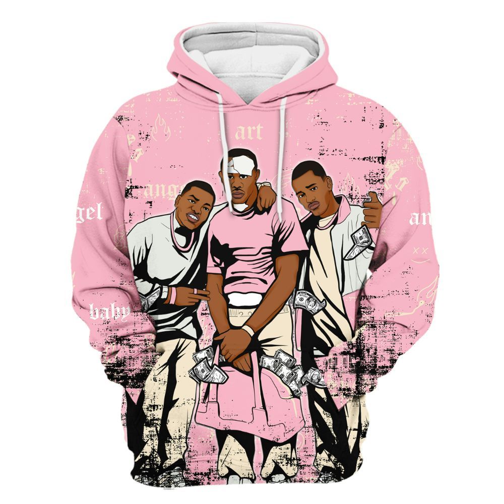 Hoodie To Match Low OG Shy Pink 1s - Paid In Full Money All Over Print