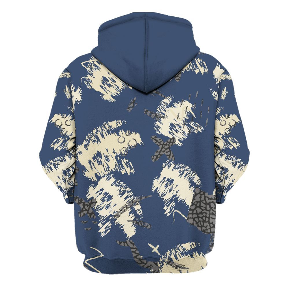 Hoodie To Match Diffused Blue 3s - Hustle Grind Pray Retro All Over Print