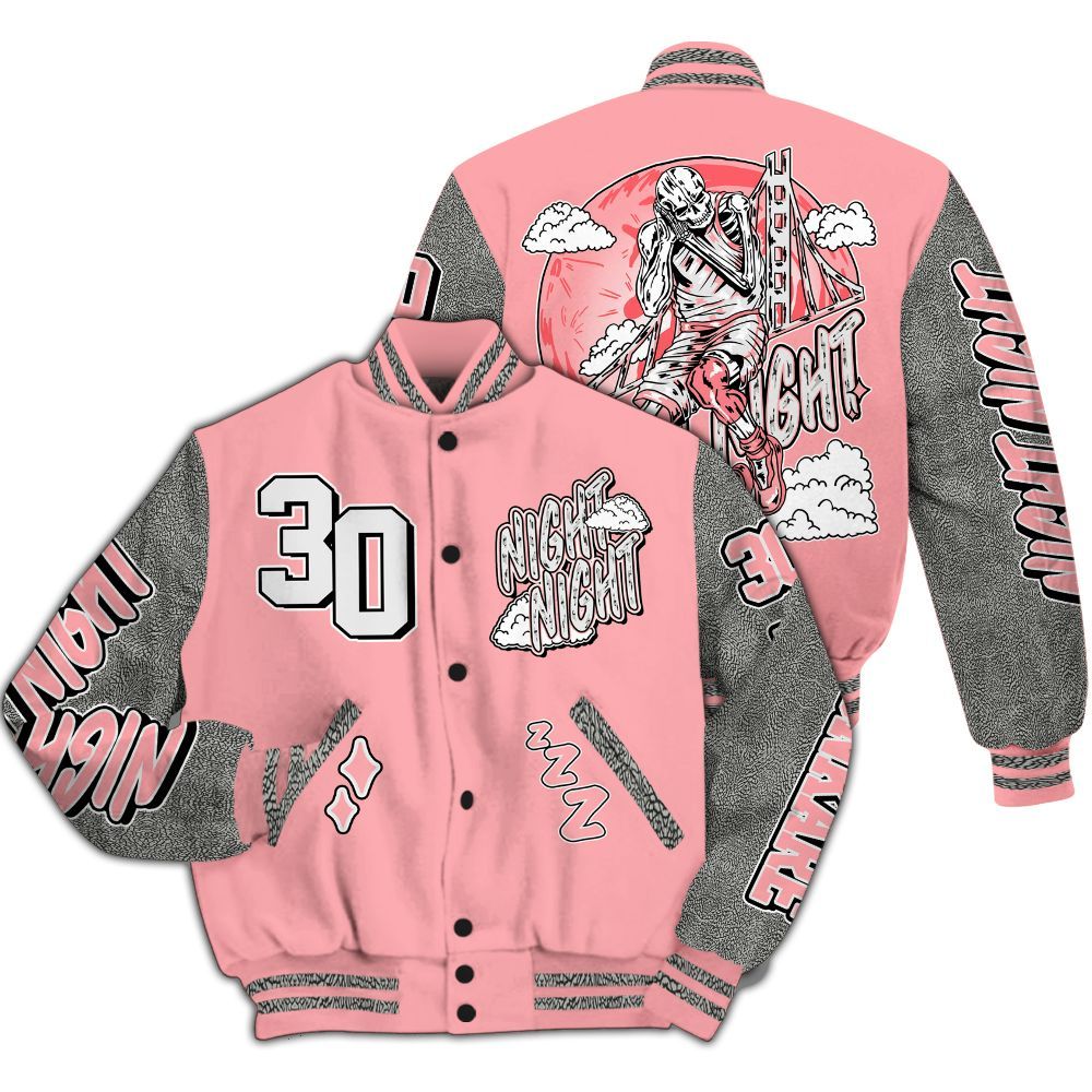 Varsity Jacket To Match Retro Wings 3s - Seeya Skeleton All Over Print