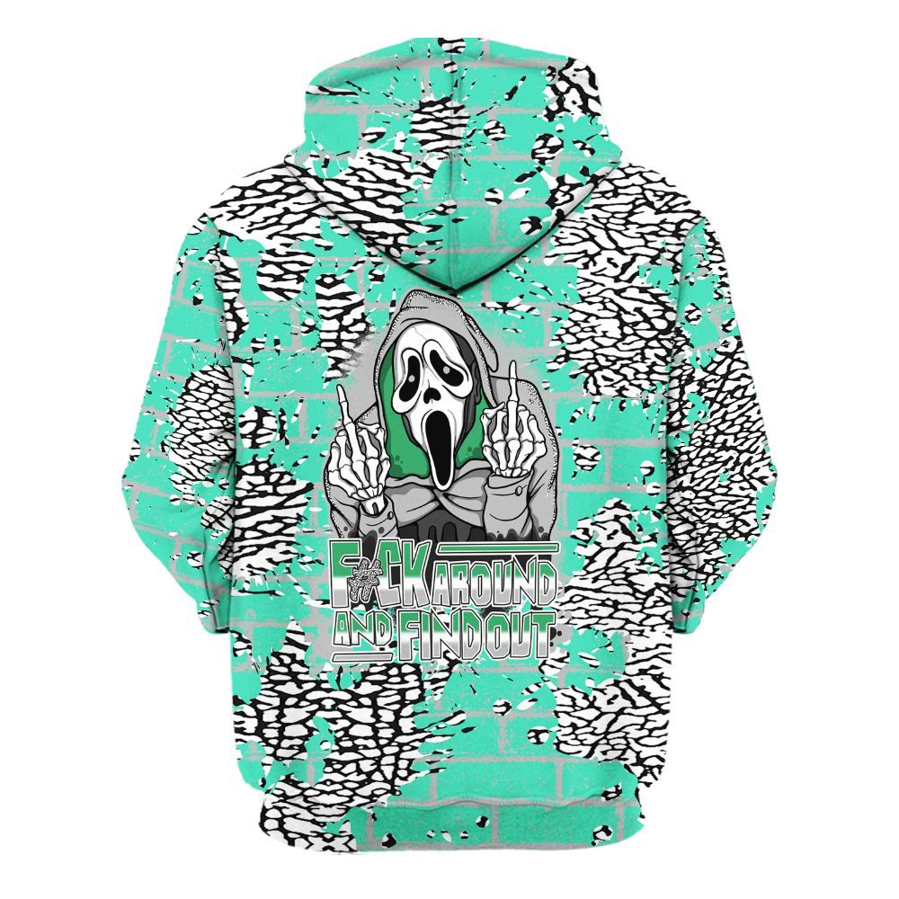Hoodie To Match Black Green Glow 3s - F#CK And Find Out Graphic Halloween All Over Print
