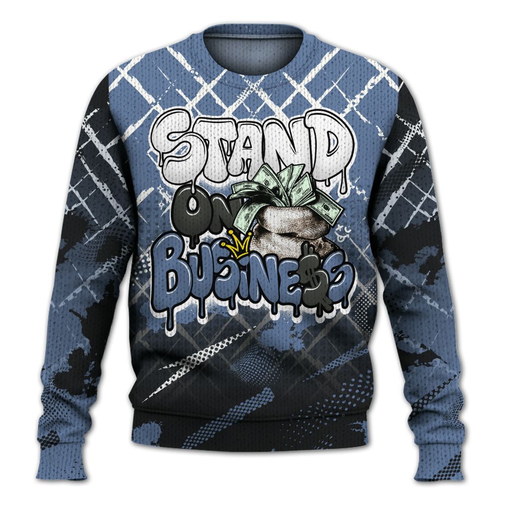 Knitted Sweater To Match Mid Space Jam 1s - Halftone Stand Business Dripping