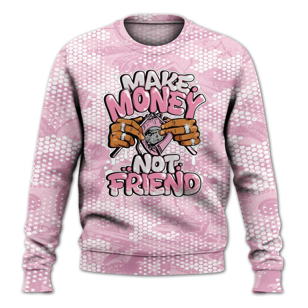 Sweatshirt To Match Orchid 4s - Make Moneys Not Friend Graphic Banknotes All Over Print