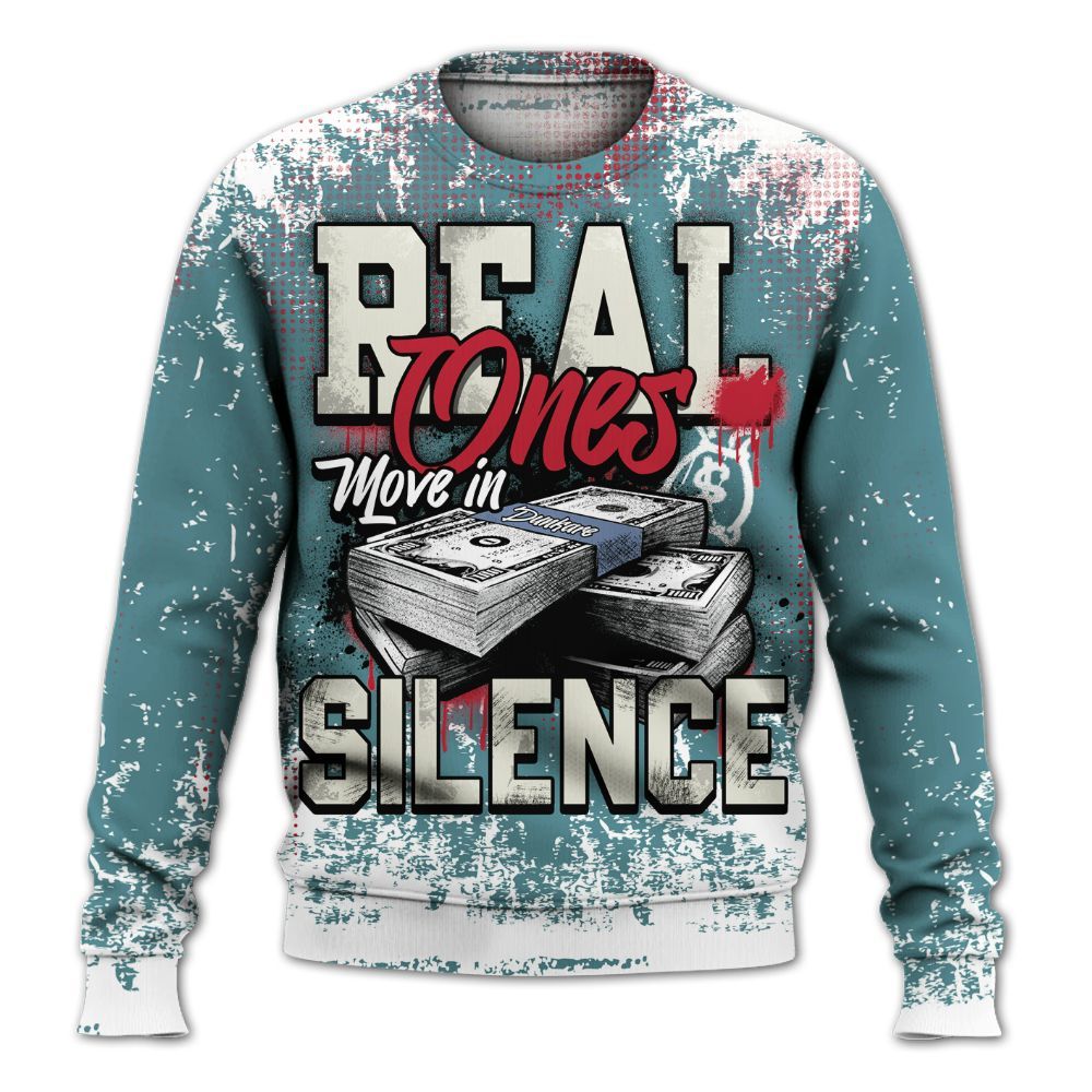 Sweatshirt To Match Dunk Low Denim Turquoise Royal - Move In Silence Money Street Retro All Over Print