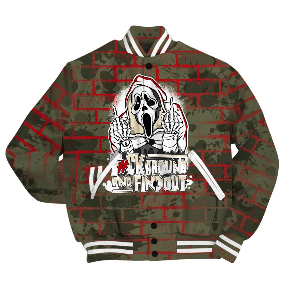 Varsity Jacket To Match Travis Scott Low OG Medium Olive 1s Shirt - F#CK And Find Out Graphic Halloween All Over Print