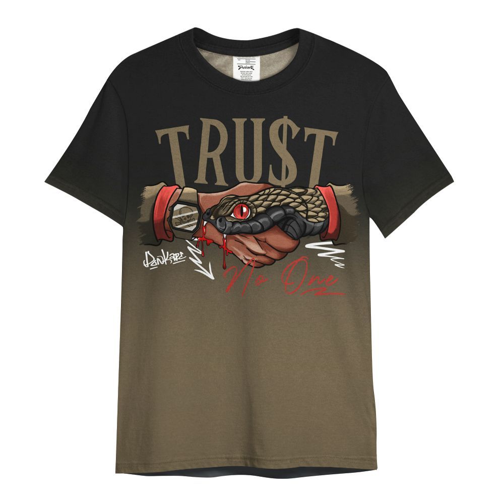 Shirt To Match Olive 9s - Snake Trust No One Drip All Over Print