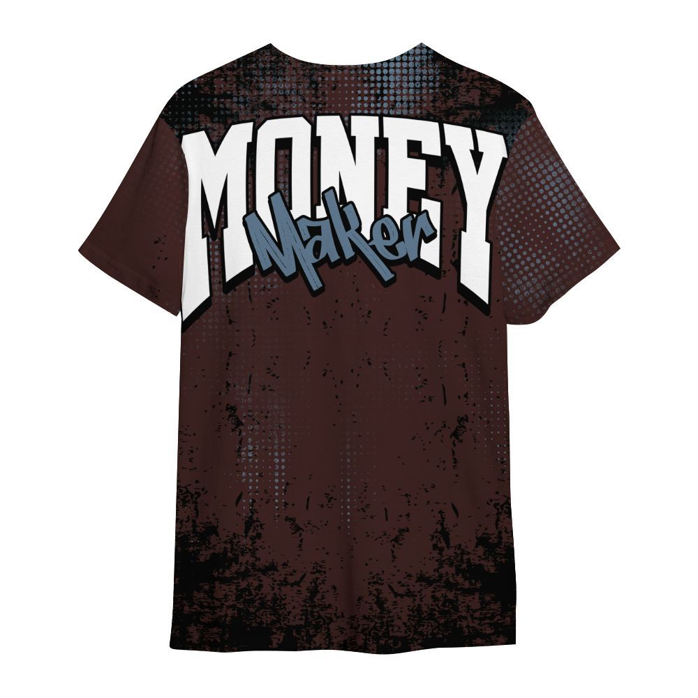 Shirt To Match Burgundy 5s - Move In Silence Money Street Retro All Over Print