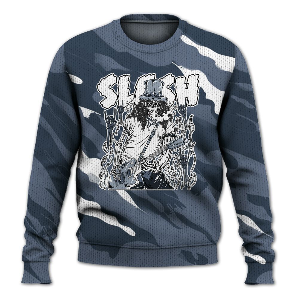 Knitted Sweater To Match Low Diffused Blue 11s - Slash Skeleton Colored