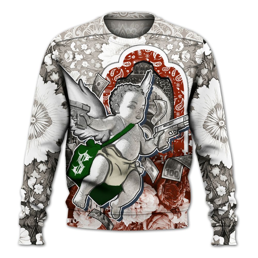 Sweatshirt To Match El Grito 5s - Angel Money Bag All Over Print