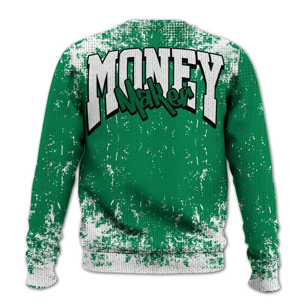 Knitted Sweater To Match Mid Lucky Green 1s - Move In Silence Money Street Retro