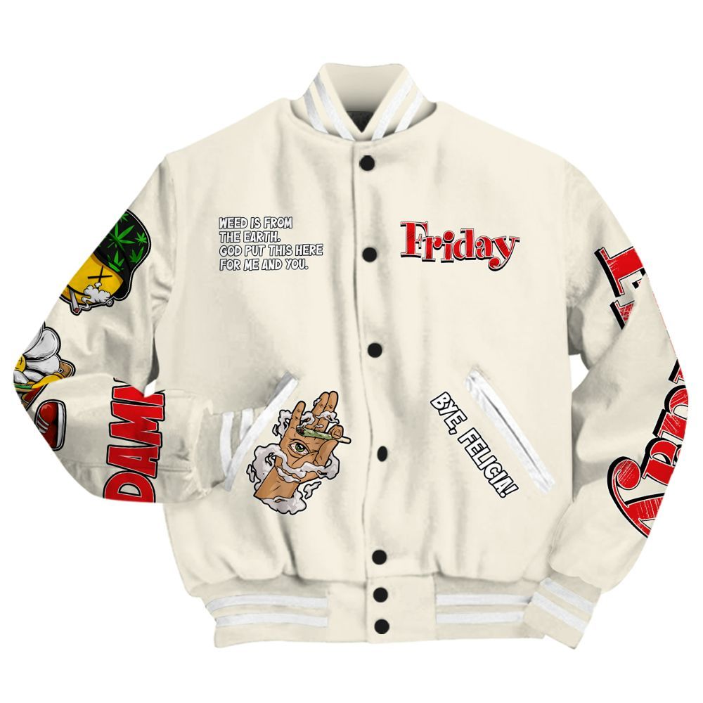 Varsity Jacket To Match Low OG Sail 1s - Friday Sneaker Stress Style All Over Print