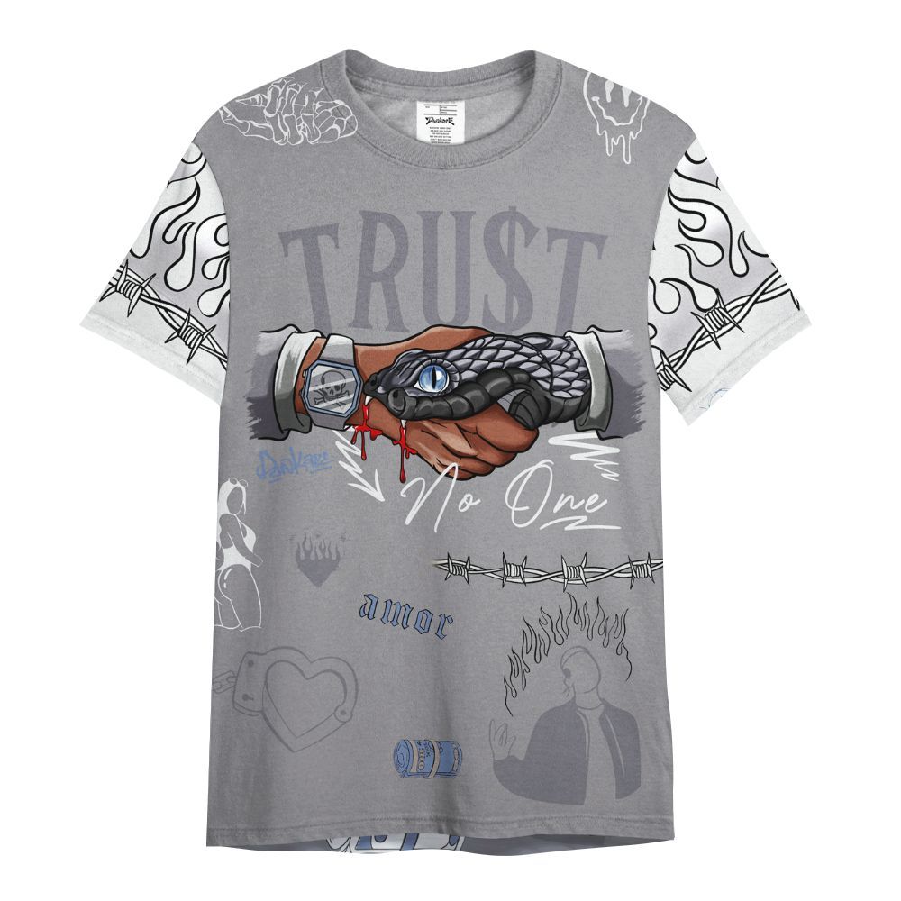Shirt To Match Low Cement Grey 11s - Snake Trust No One All Over Print