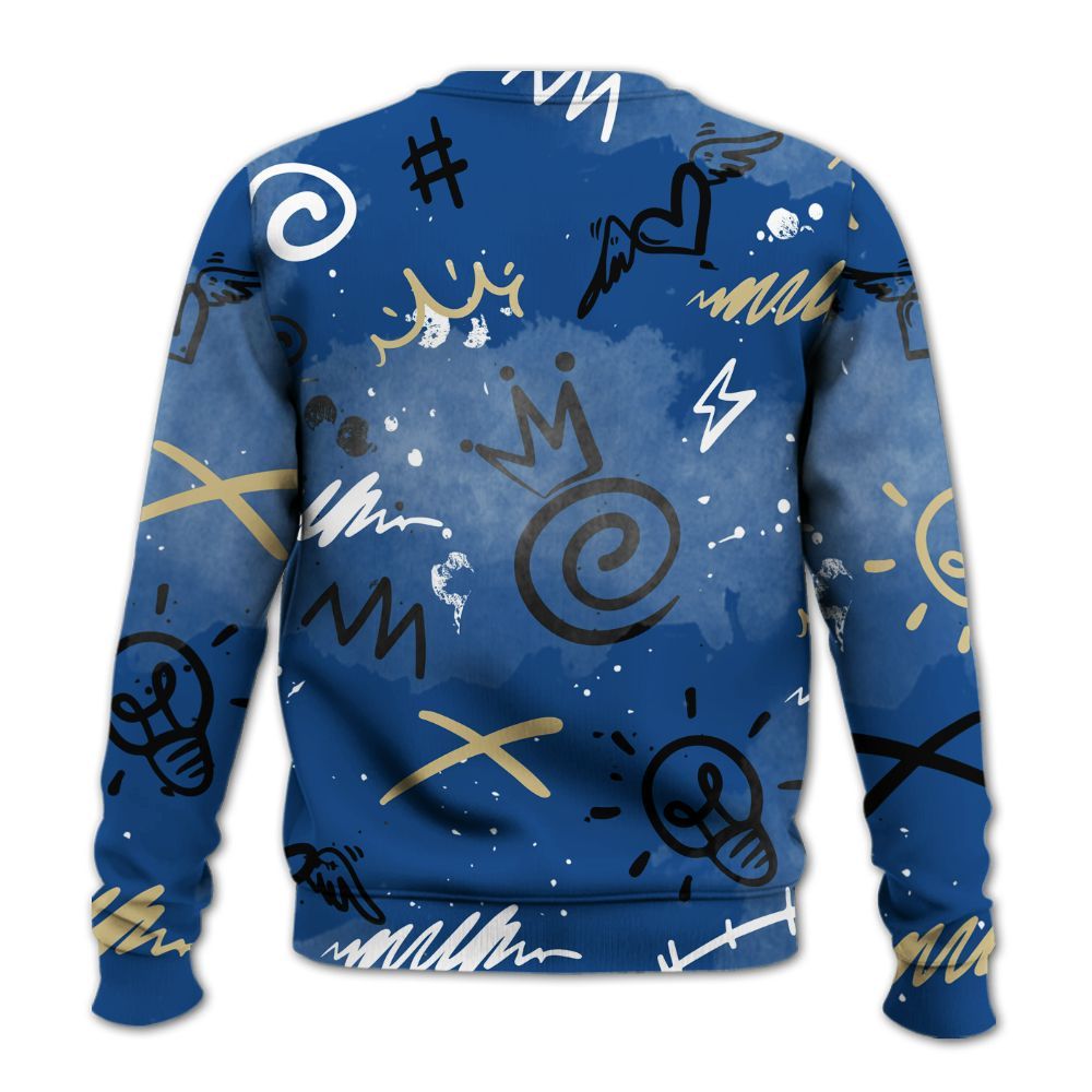 Sweatshirt To Match Air Ship Royal Blue - Drip Been Di2ferent All Over Print