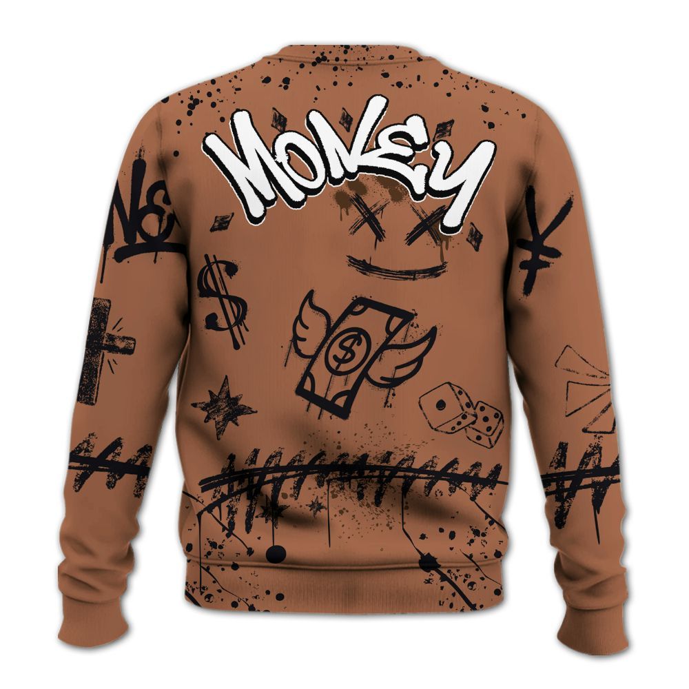 Sweatshirt To Match Air Foamposite Metallic Copper - Everybody Paid In Full Crayon All Over Print