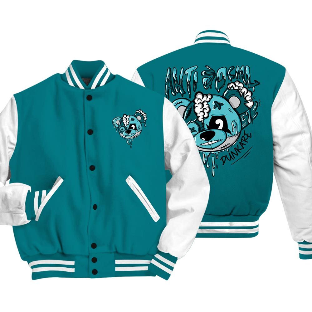 Varsity Jacket To Match Oxidized Green 4s Vasity Jacket - Hate Social Bear Vasity Jacket Unisex