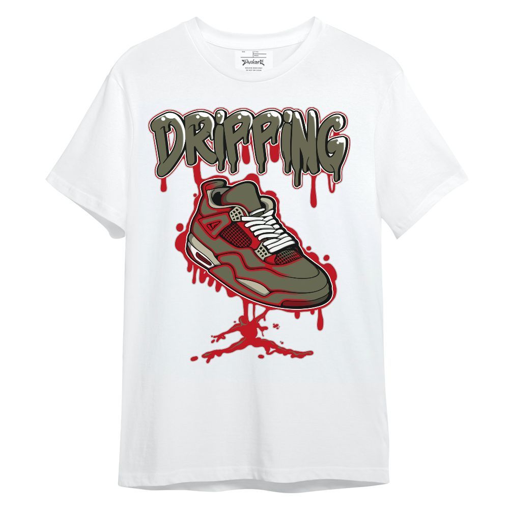 Shirt To Match Low OG Medium Olive 1s - Dripping Shoe 4S Graphic Unisex Shirt