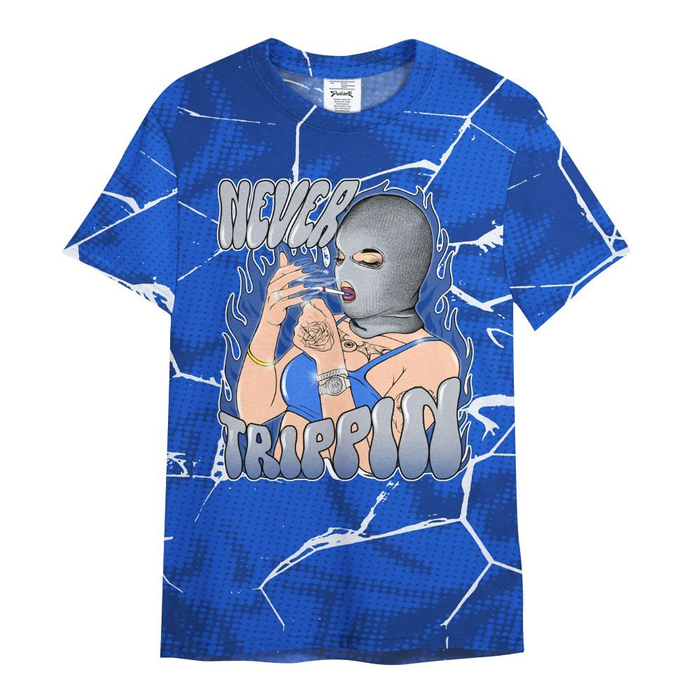 Shirt To Match Air Foamposite One Royal - Ne'er Trippin' Unique Crack All Over Print
