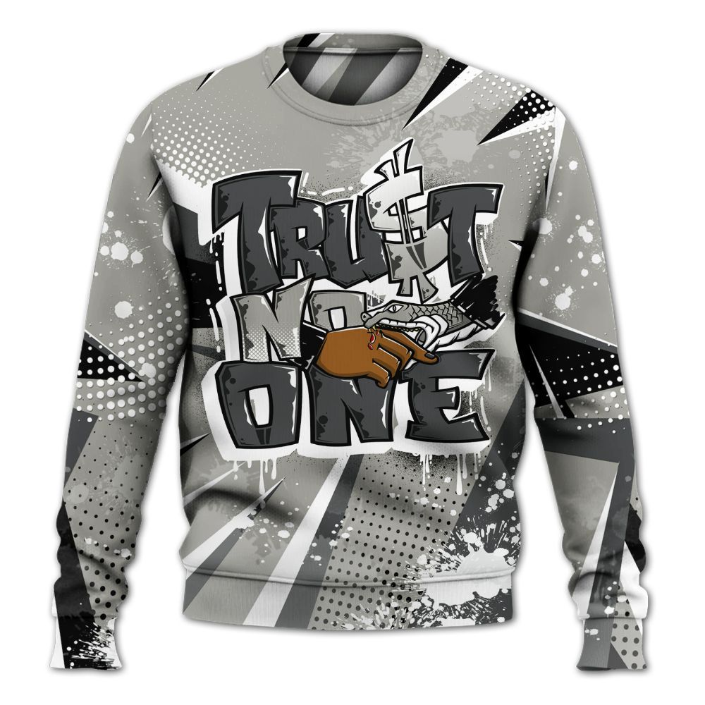 Sweatshirt To Match High Satin Shadow 1s - Poly Trust No One Dripping All Over Print