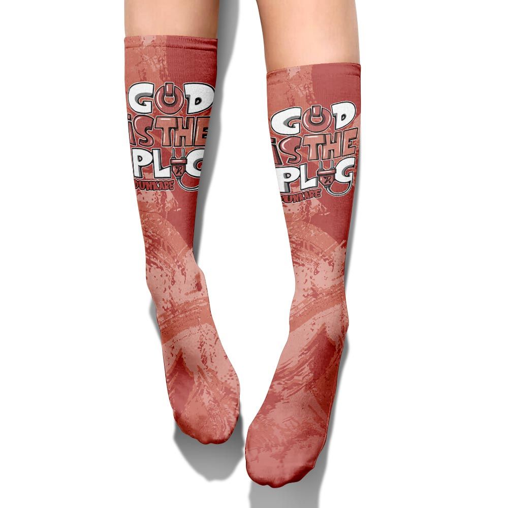 Sock To Match Dune Red 13s - God Is The Power Cord Circle Splash