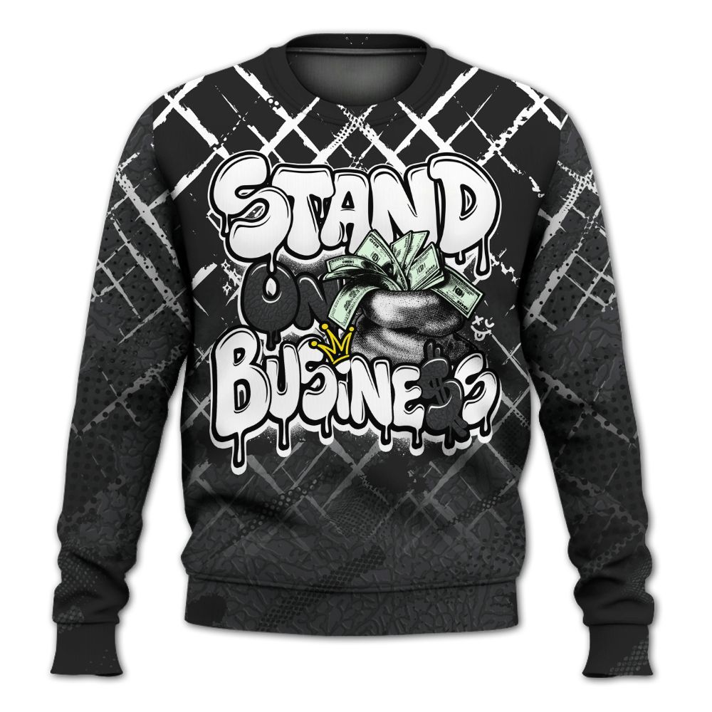 Sweatshirt To Match Black Cat 3s - Halftone Stand Business Dripping All Over Print