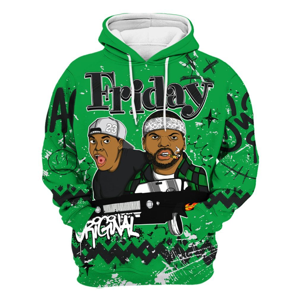 Hoodie To Match Low Lucky Green 1s - Friday Sneaker Crayon All Over Print