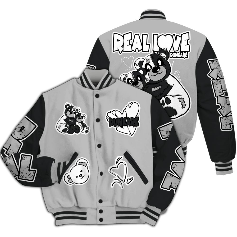 Varsity Jacket To Match Low 85 Metallic Black 1s - Sincere Fondness Bear All Over Print