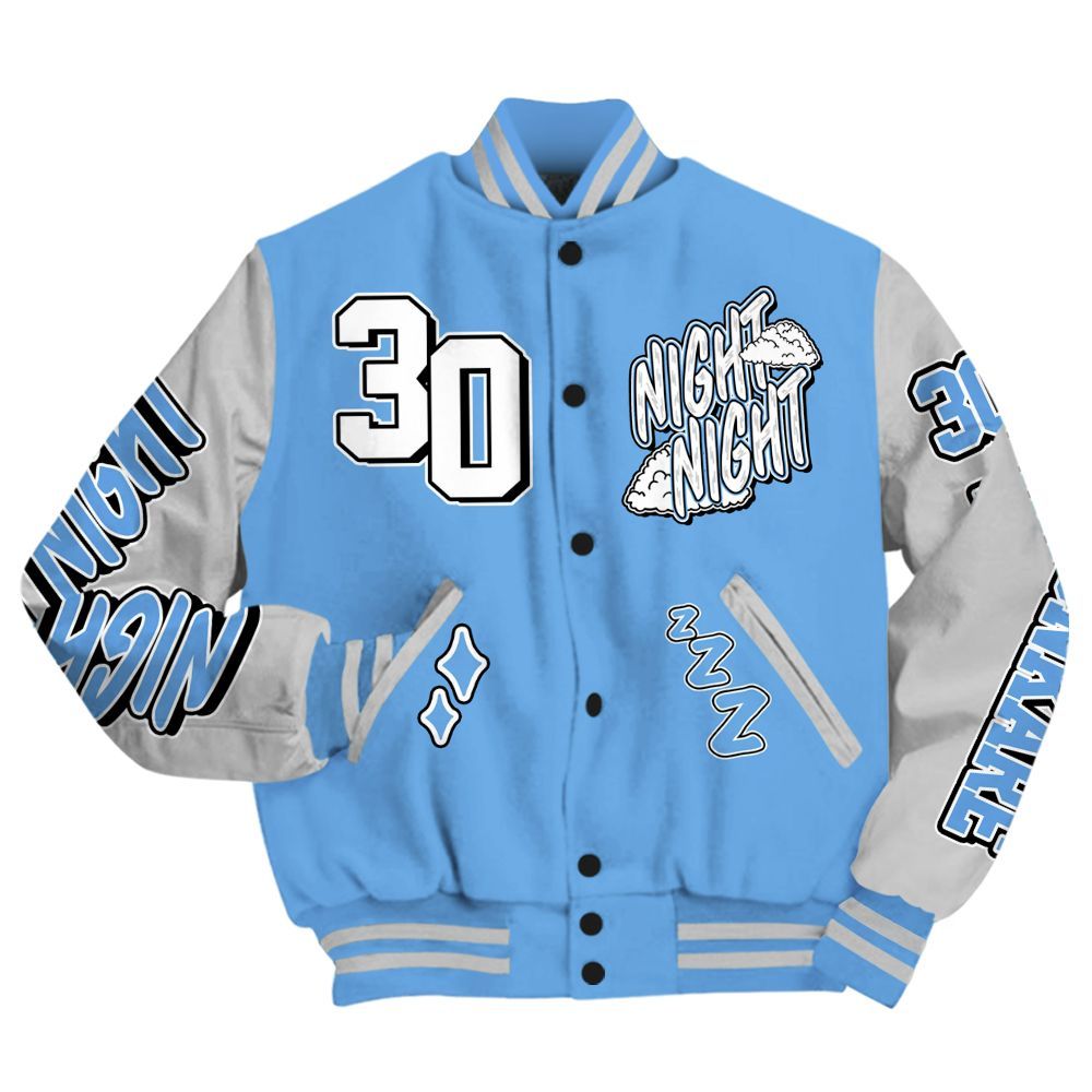 Varsity Jacket To Match University Blue 6s - Seeya Skeleton All Over Print
