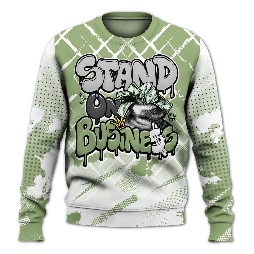 Sweatshirt To Match Oil Green 4s - Halftone Stand Business Dripping All Over Print
