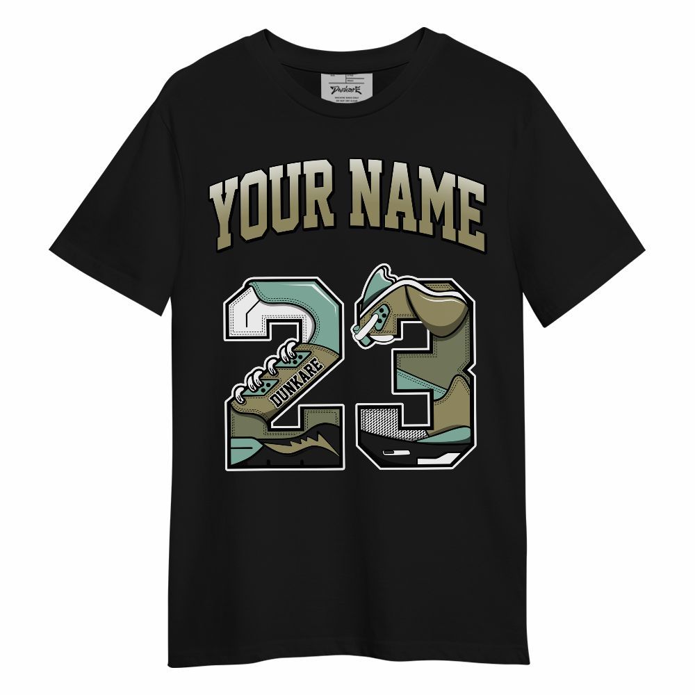 Shirt To Match Dunk Low Suede Olive Aura Custom Name Number 23 5s Unisex Shirt