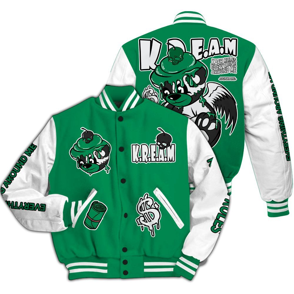 Varsity Jacket To Match Mid Lucky Green 1s - Loot Bear All Over Print