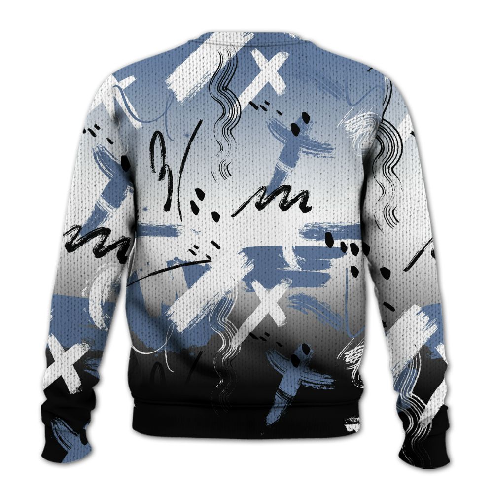 Knitted Sweater To Match Mid Space Jam 1s - Money Hustle Grind Pray